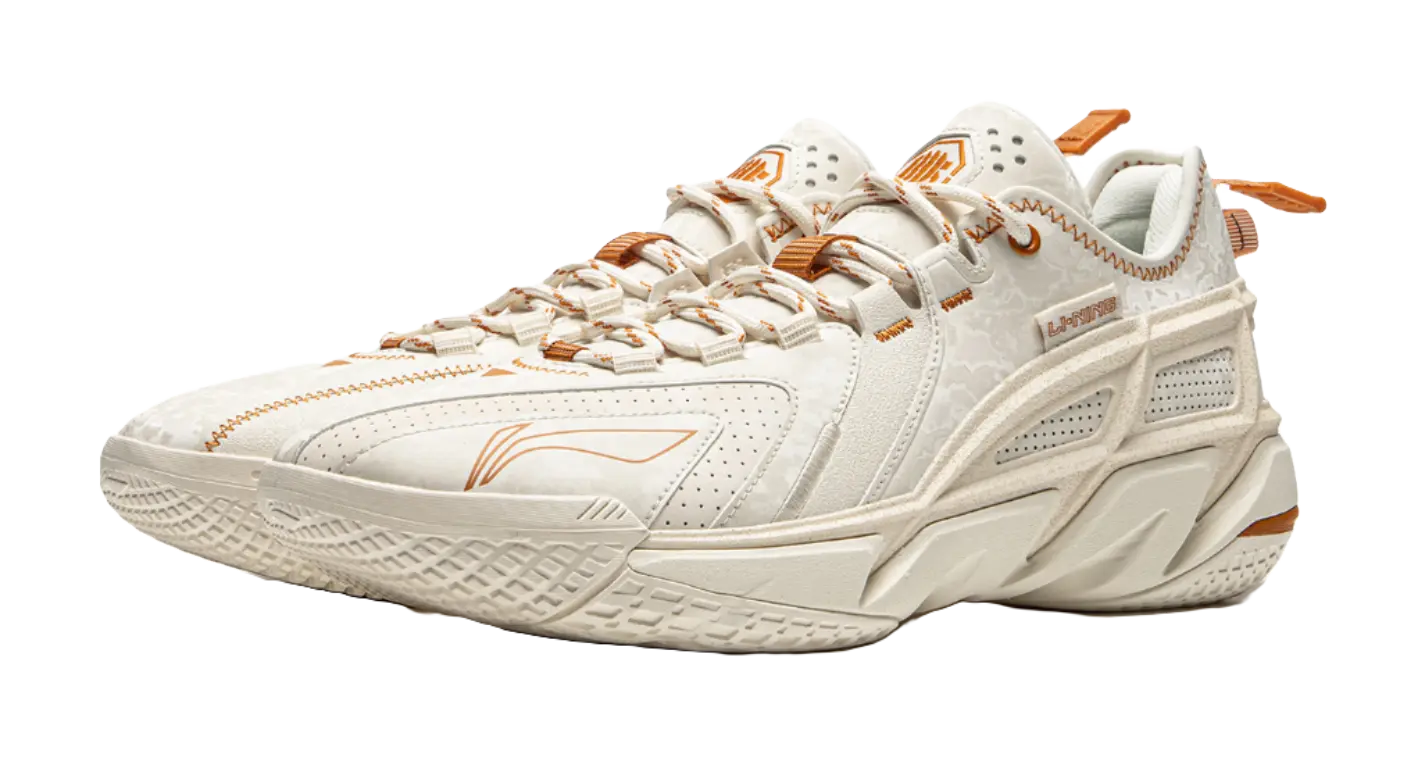 LiNing Anti Wool 4.5 Shock Absorbers Slip Resistant Abrasion Resistant Low top Basketball Shoes Mens Beige 