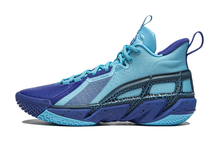 LiNing Anti-five 4 Cushioned Wear-Resistant Breathable Mid-Top Basketball Shoes Mens Blue  vjsneaker.com