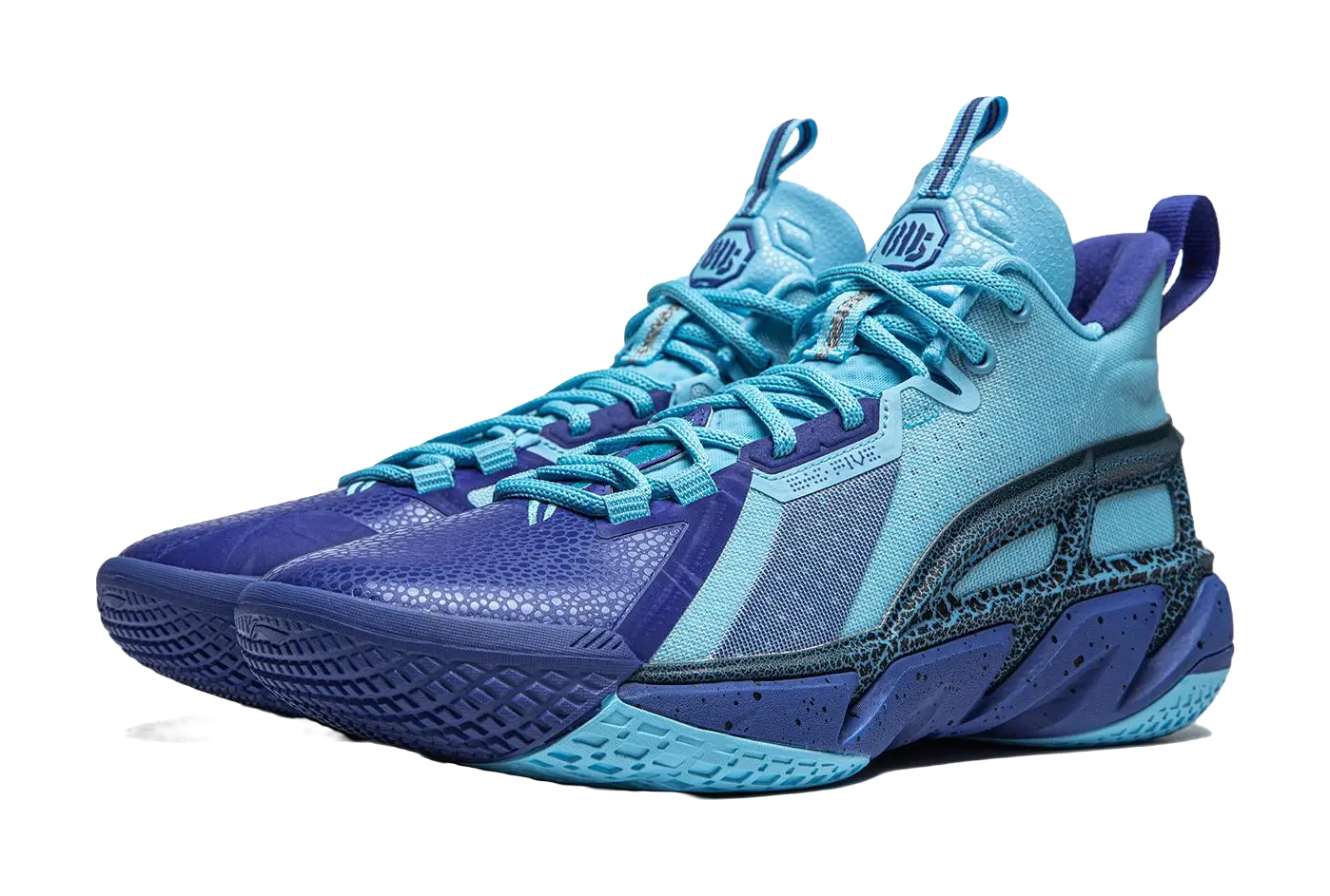 LiNing Anti-five 4 Cushioned Wear-Resistant Breathable Mid-Top Basketball Shoes Mens Blue  vjsneaker.com