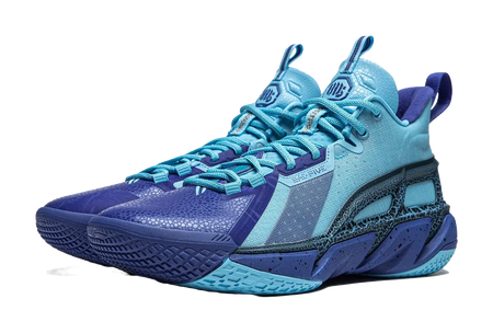 LiNing Anti-five 4 Cushioned Wear-Resistant Breathable Mid-Top Basketball Shoes Mens Blue  vjsneaker.com