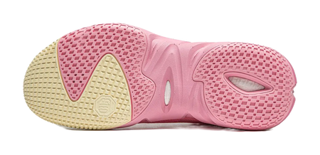 LiNing Anti five 4 Cushioning Abrasion Resistant Breathable Mid top Basketball Shoes Mens Pink Yellow  vjsneaker.com