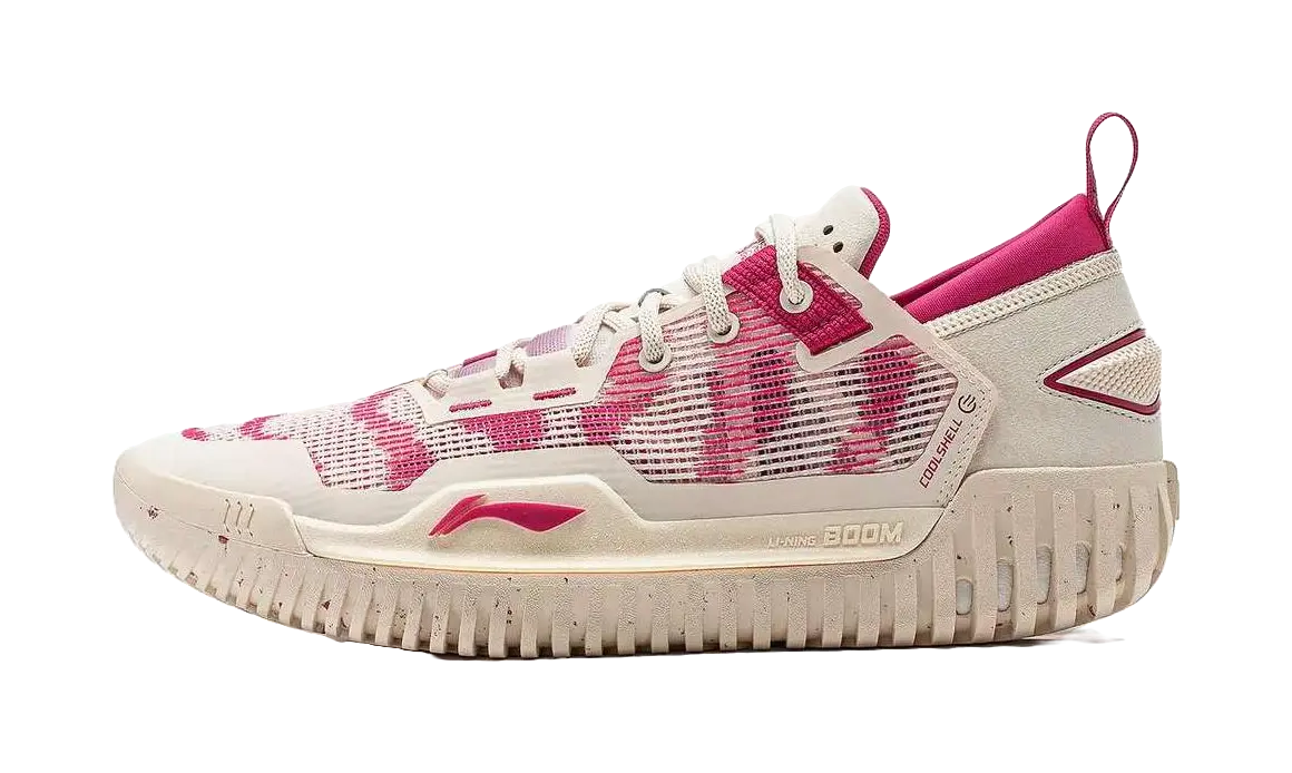 LiNing BadFive 3 Low Cushioning Abrasion Resistant Lightweight Low top Basketball Shoes Mens Beige White Pink 