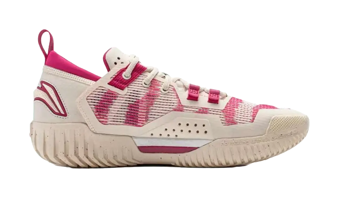 LiNing BadFive 3 Low Cushioning Abrasion Resistant Lightweight Low top Basketball Shoes Mens Beige White Pink 