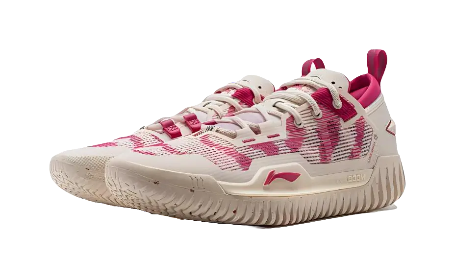 LiNing BadFive 3 Low Cushioning Abrasion Resistant Lightweight Low top Basketball Shoes Mens Beige White Pink 