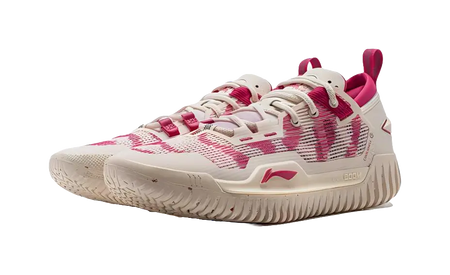 LiNing BadFive 3 Low Cushioning Abrasion Resistant Lightweight Low top Basketball Shoes Mens Beige White Pink 
