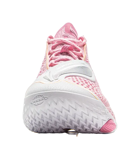 LiNing BadFive 5 Slip Resistant, Abrasion Resistant, Breathable, Rebound Grip Mid Top Basketball Shoes Mens Pink White 