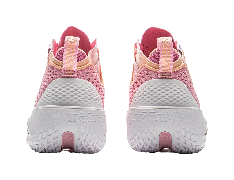 LiNing BadFive 5 Slip Resistant, Abrasion Resistant, Breathable, Rebound Grip Mid Top Basketball Shoes Mens Pink White 