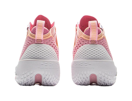 LiNing BadFive 5 Slip Resistant, Abrasion Resistant, Breathable, Rebound Grip Mid Top Basketball Shoes Mens Pink White 