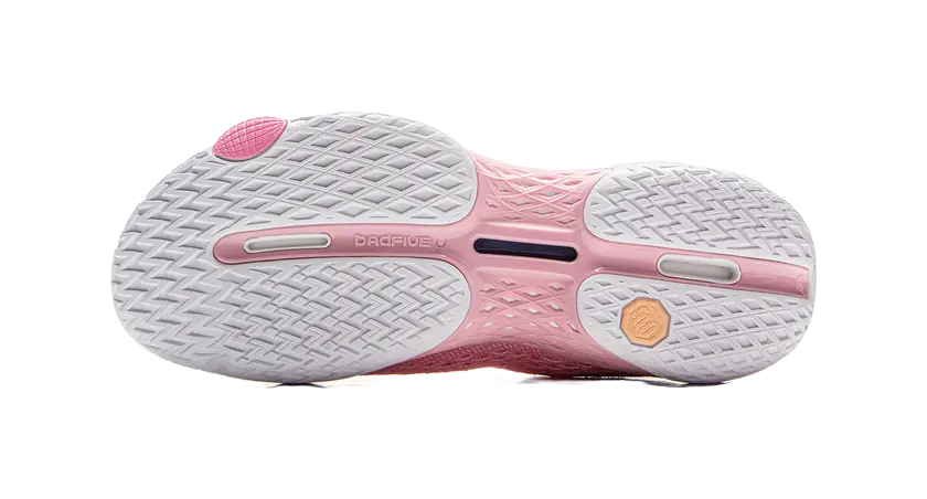 LiNing BadFive 5 Slip Resistant, Abrasion Resistant, Breathable, Rebound Grip Mid Top Basketball Shoes Mens Pink White 