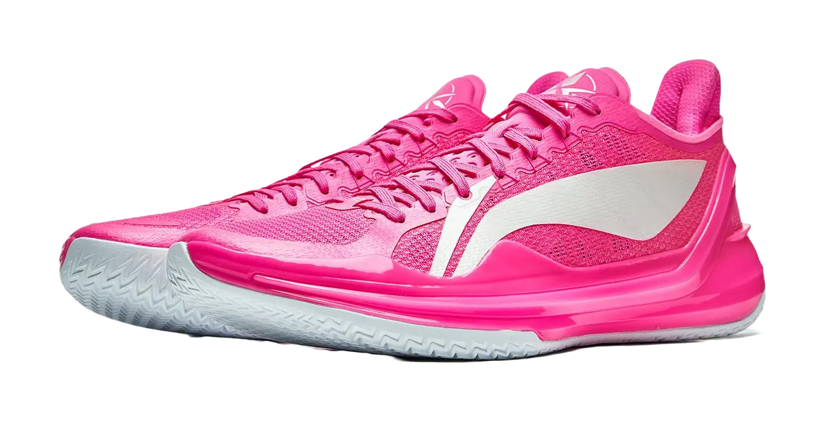 LiNing Blade 4V2 Cushioning Slip Resistant Support Lightweight Rebound Low top Basketball Shoes Mens Pink 