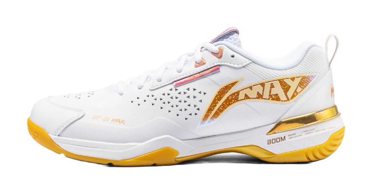 LiNing Blade Ma Cushioning, Wear Resistant Low top Badminton Shoes Unisex White Orange 