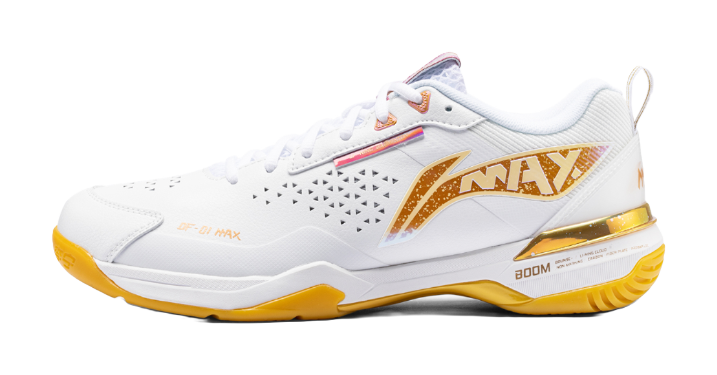 LiNing Blade Ma Cushioning, Wear Resistant Low top Badminton Shoes Unisex White Orange 