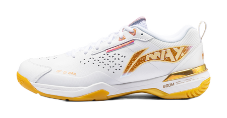 LiNing Blade Ma Cushioning, Wear Resistant Low top Badminton Shoes Unisex White Orange 