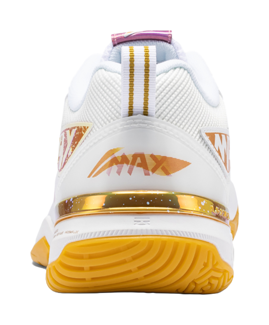 LiNing Blade Ma Cushioning, Wear Resistant Low top Badminton Shoes Unisex White Orange 