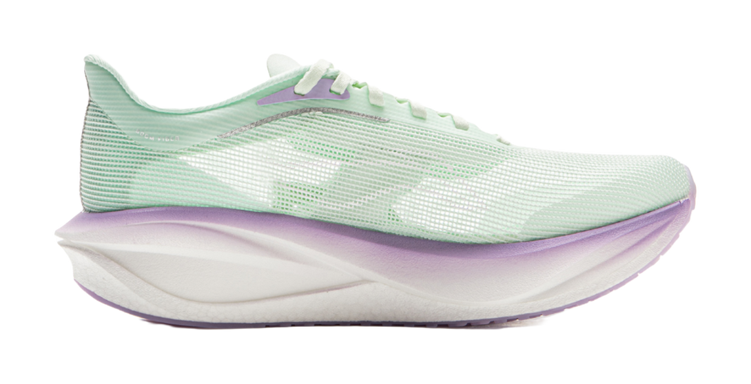 LiNing Breathable And Resilient Low top Carbon Plate Racing Running Shoes Women's Soft Aqua Blue 