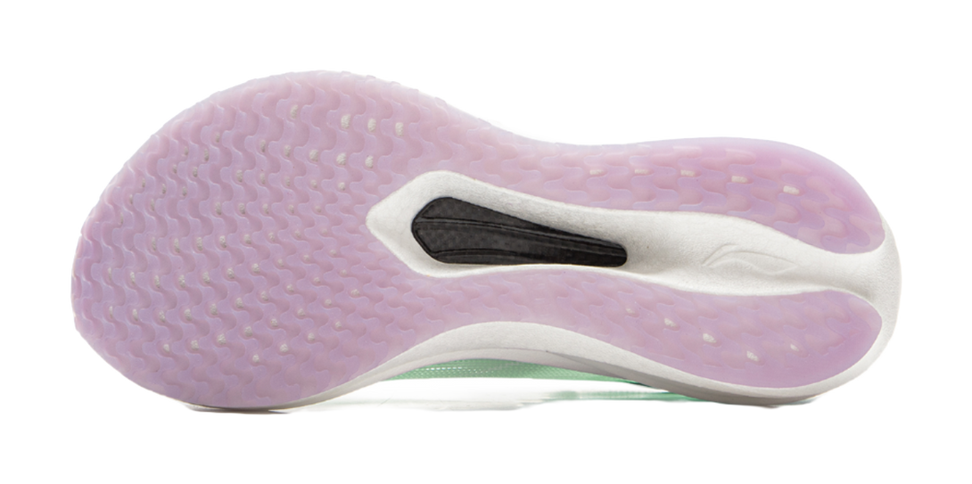 LiNing Breathable And Resilient Low top Carbon Plate Racing Running Shoes Women's Soft Aqua Blue 