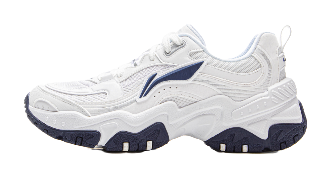 LiNing Brown Sugar Shock Absorbers Slip Resistant Breathable Low Top Casual Shoes Womens White 