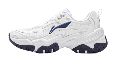 LiNing Brown Sugar Shock Absorbers Slip Resistant Breathable Low Top Casual Shoes Womens White 