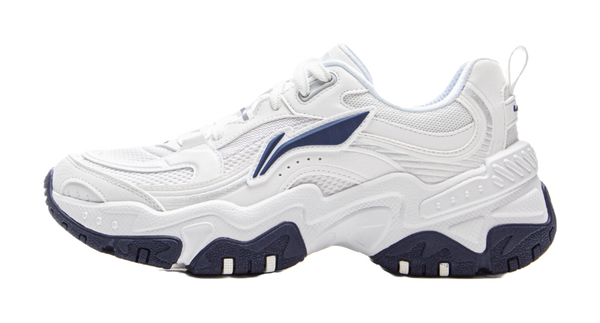 LiNing Brown Sugar Shock Absorbers Slip Resistant Breathable Low Top Casual Shoes Womens White 