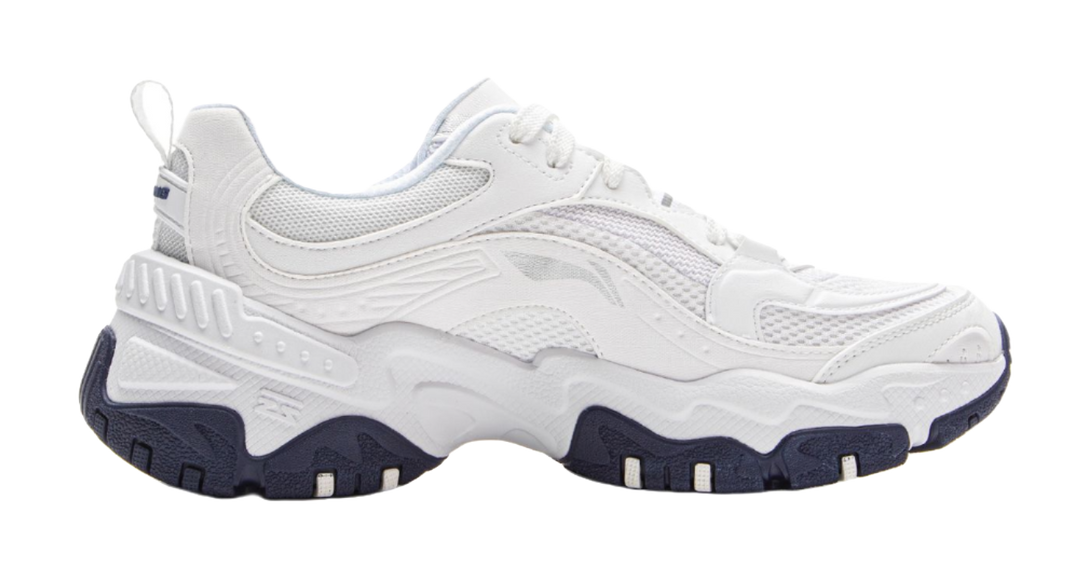 LiNing Brown Sugar Shock Absorbers Slip Resistant Breathable Low Top Casual Shoes Womens White 