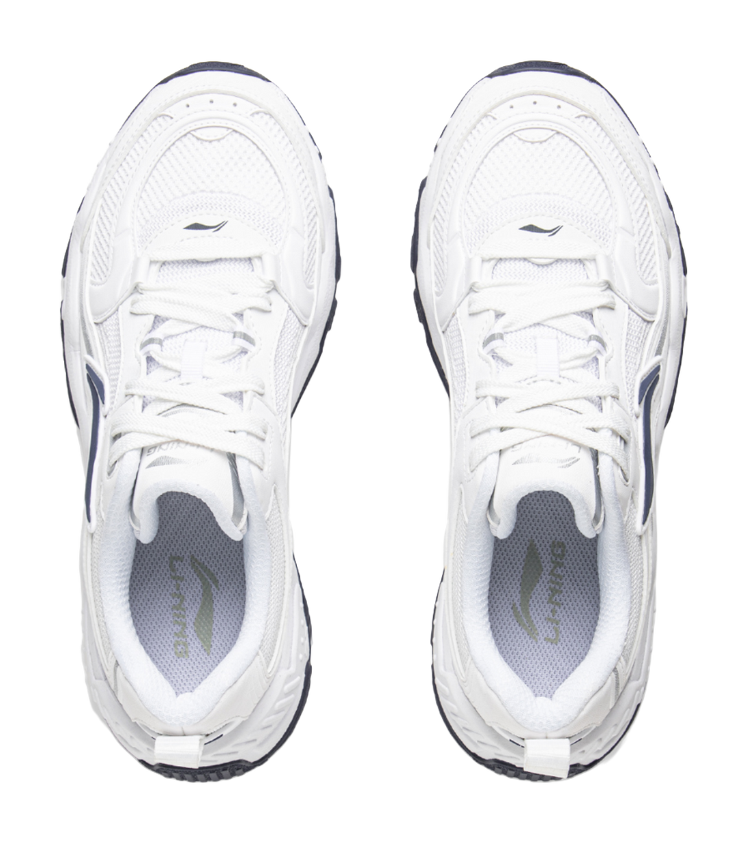 LiNing Brown Sugar Shock Absorbers Slip Resistant Breathable Low Top Casual Shoes Womens White 