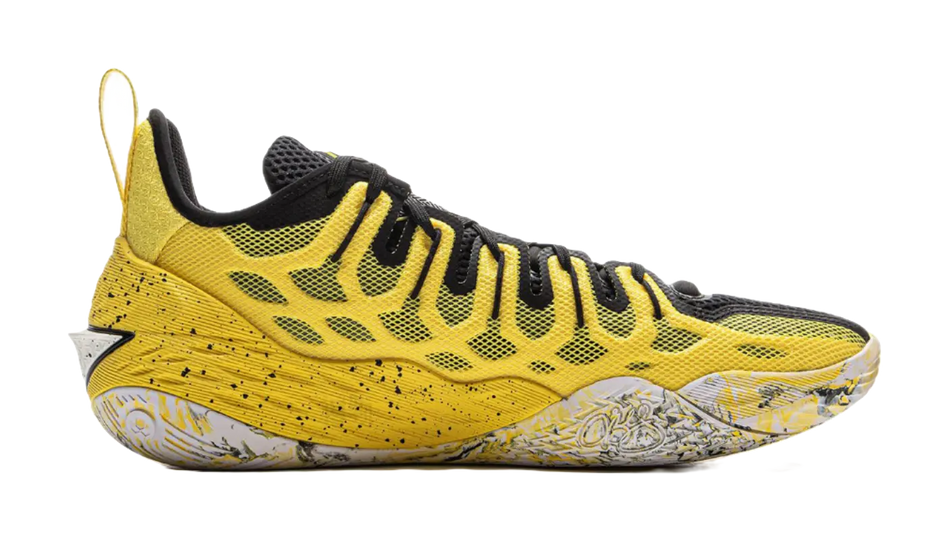 LiNing Buckets Cushioned Slip-Resistant Breathable Rebound Basketball Shoes Mens Yellow Black  vjsneaker.com