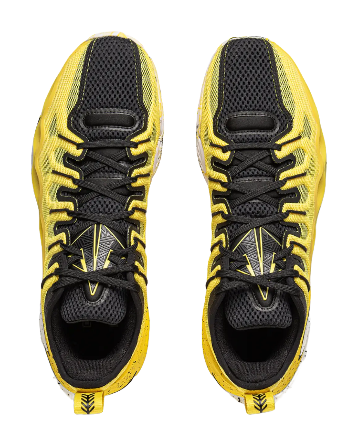 LiNing Buckets Cushioned Slip-Resistant Breathable Rebound Basketball Shoes Mens Yellow Black  vjsneaker.com