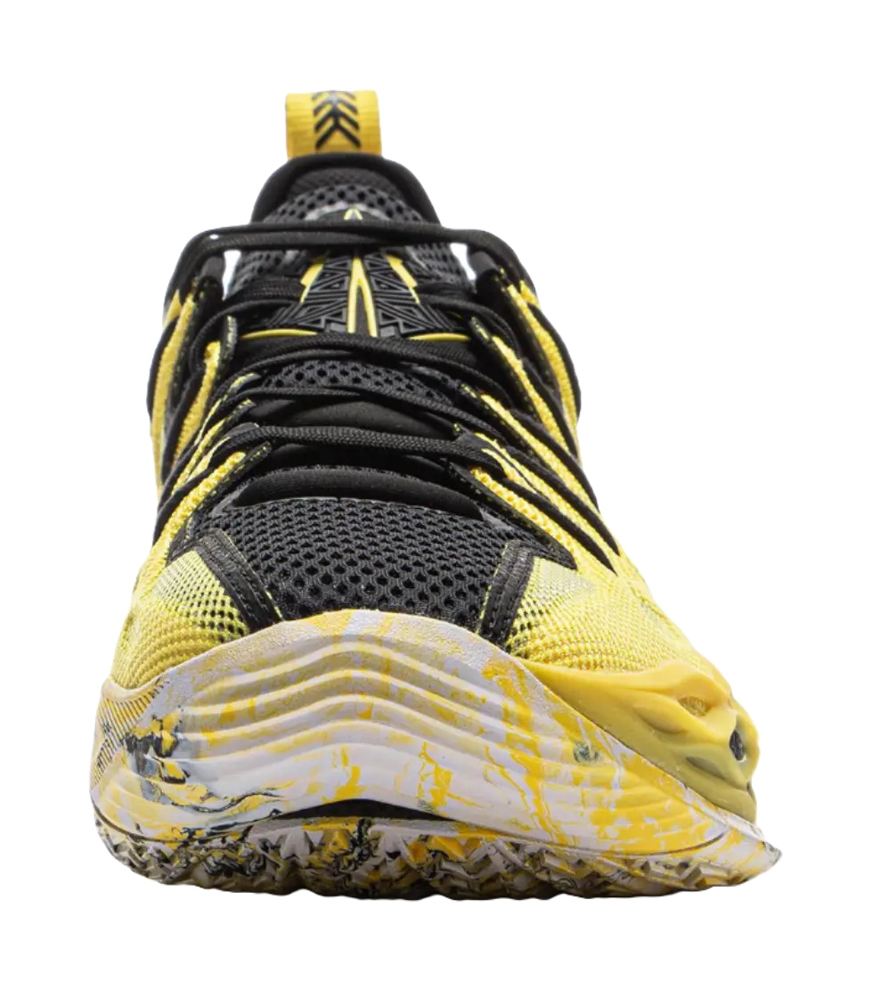 LiNing Buckets Cushioned Slip-Resistant Breathable Rebound Basketball Shoes Mens Yellow Black  vjsneaker.com