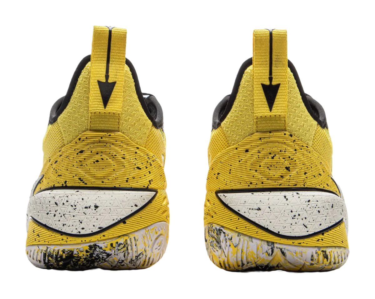 LiNing Buckets Cushioned Slip-Resistant Breathable Rebound Basketball Shoes Mens Yellow Black  vjsneaker.com