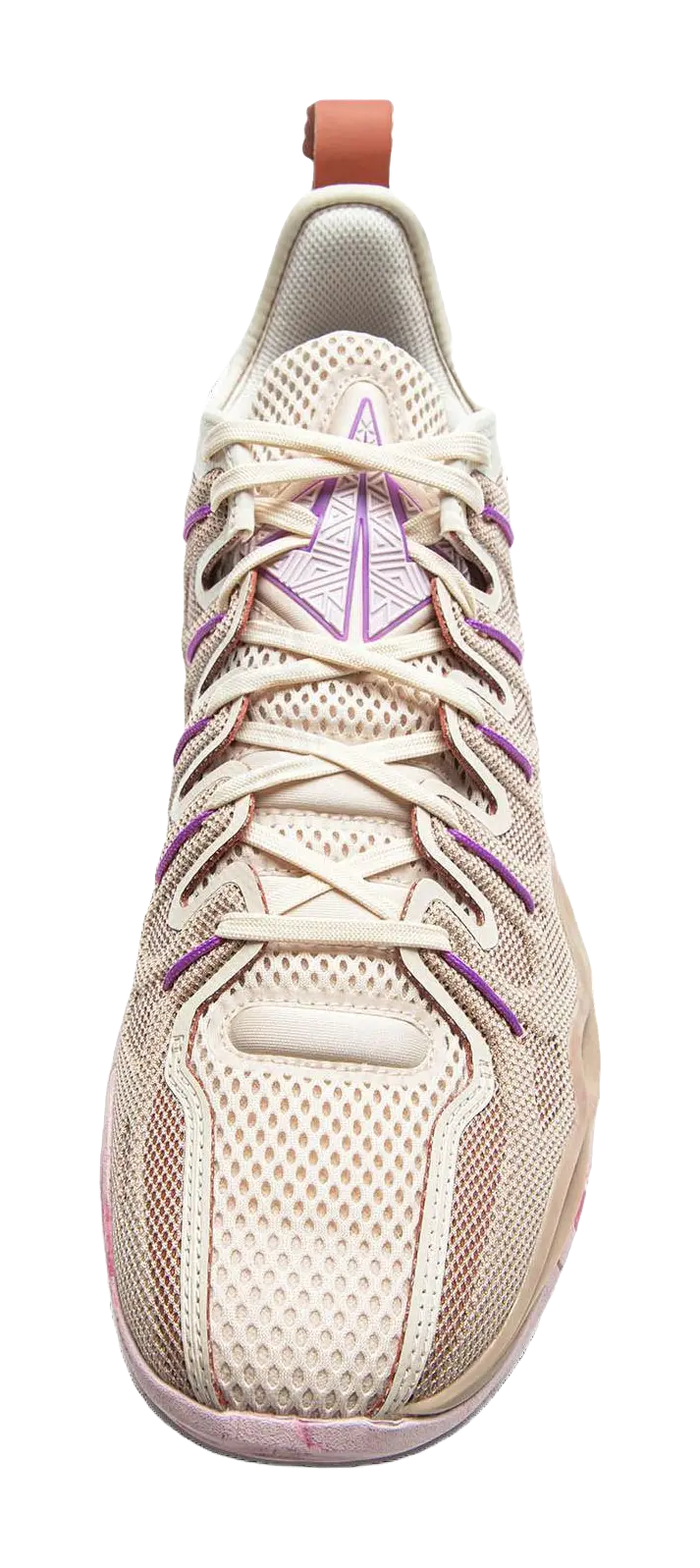 LiNing Buckets Cushioning Slip Resistant Waterproof Low Top Basketball Shoes Mens Gray Purple  vjsneaker.com