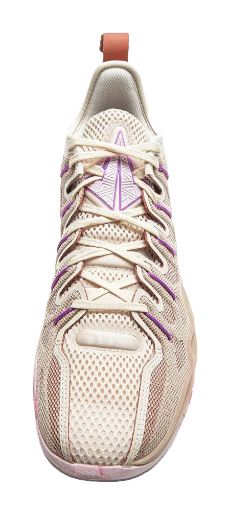 LiNing Buckets Cushioning Slip Resistant Waterproof Low Top Basketball Shoes Mens Gray Purple  vjsneaker.com