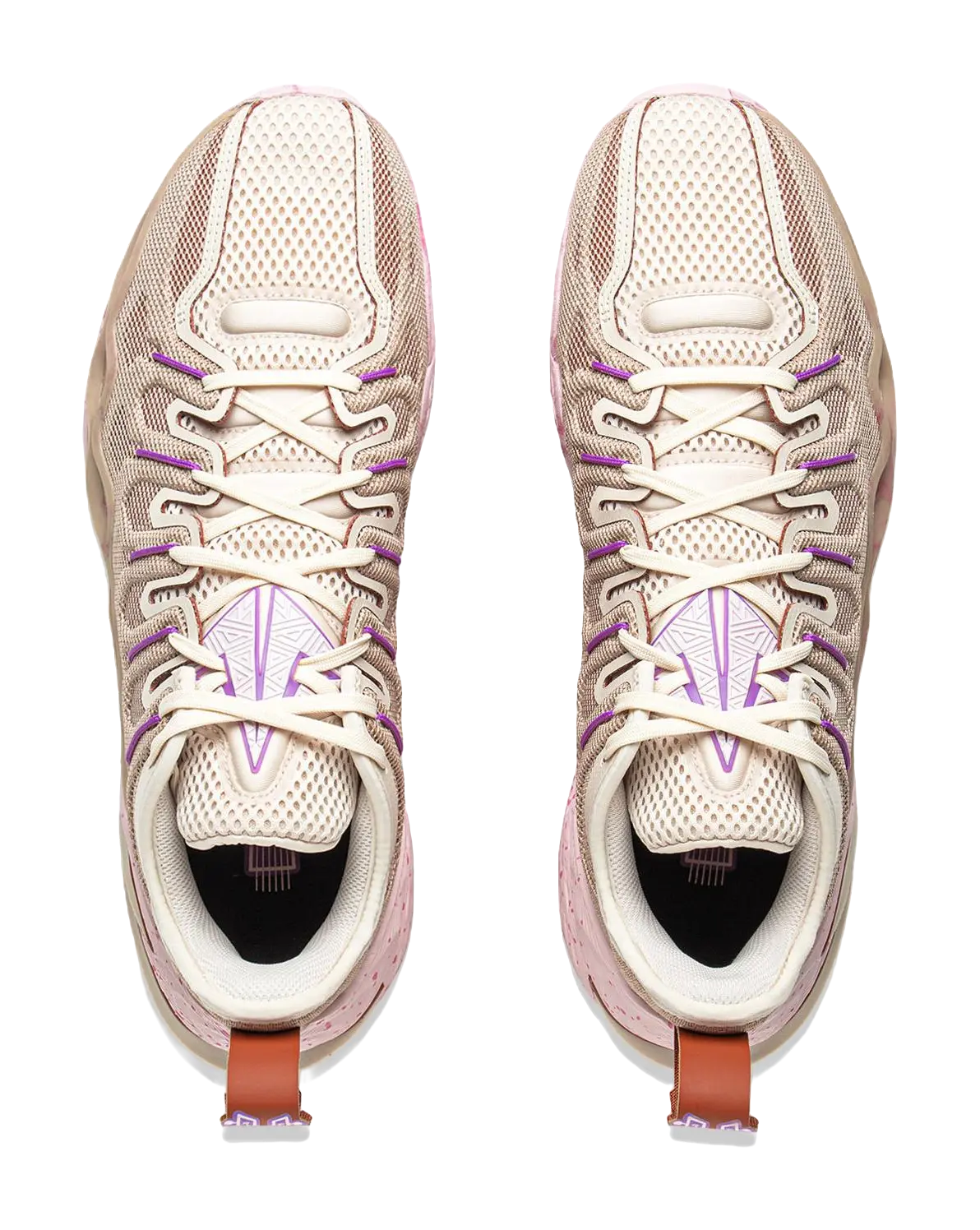 LiNing Buckets Cushioning Slip Resistant Waterproof Low Top Basketball Shoes Mens Gray Purple  vjsneaker.com