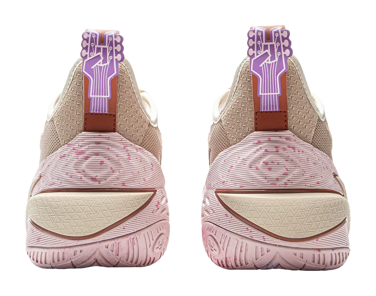 LiNing Buckets Cushioning Slip Resistant Waterproof Low Top Basketball Shoes Mens Gray Purple  vjsneaker.com