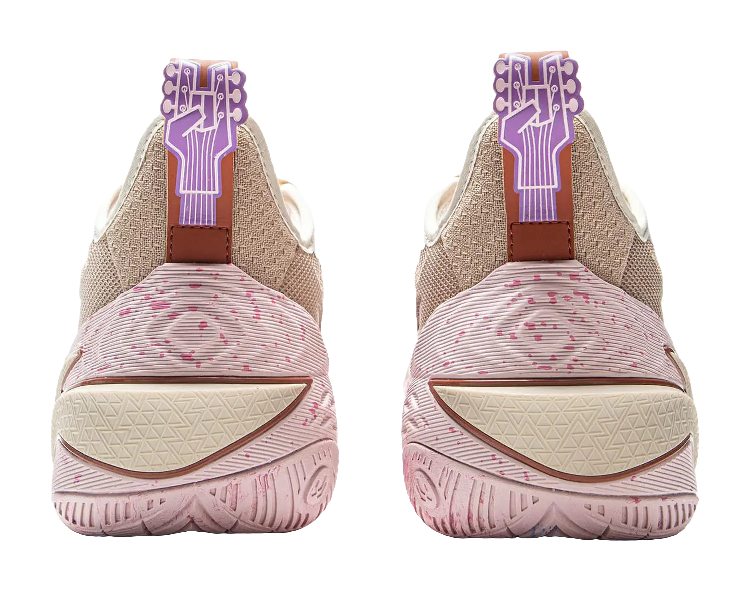 LiNing Buckets Cushioning Slip Resistant Waterproof Low Top Basketball Shoes Mens Gray Purple  vjsneaker.com