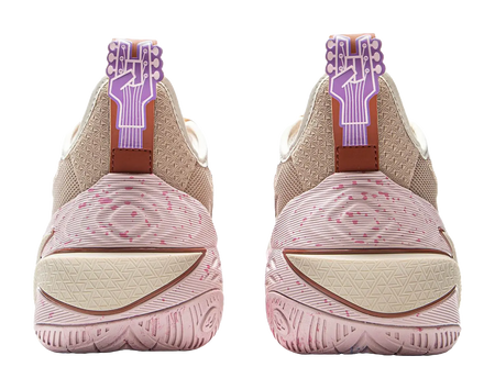 LiNing Buckets Cushioning Slip Resistant Waterproof Low Top Basketball Shoes Mens Gray Purple  vjsneaker.com