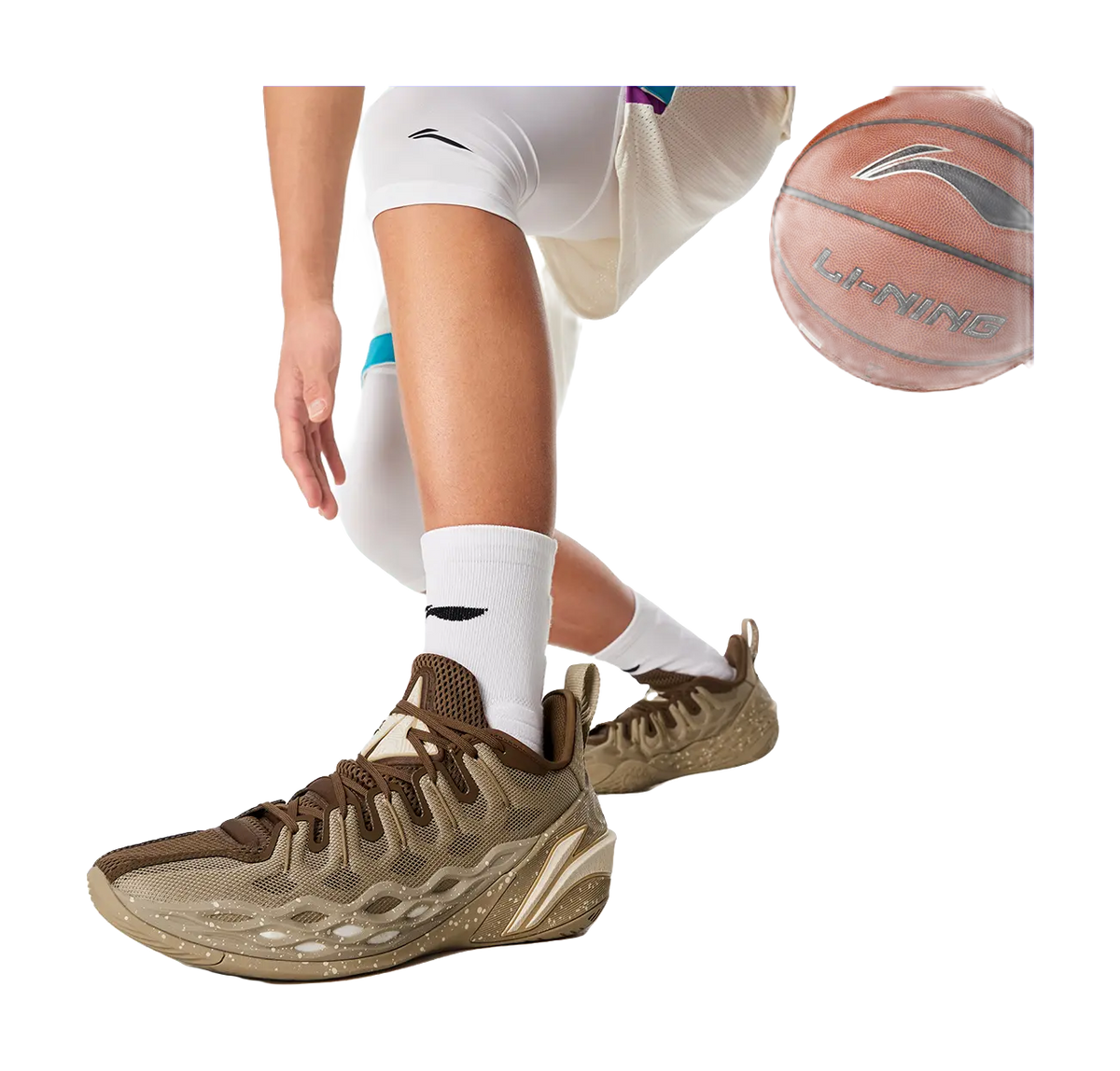 LiNing Buckets Cushioning, Slip Resistant, And Breathable Low Top Basketball Shoes Mens Umber  vjsneaker.com