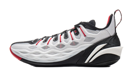 LiNing Buckets Shock Absorbers Slip Resistant Breathable Low Top Basketball Shoes Mens Black White  vjsneaker.com