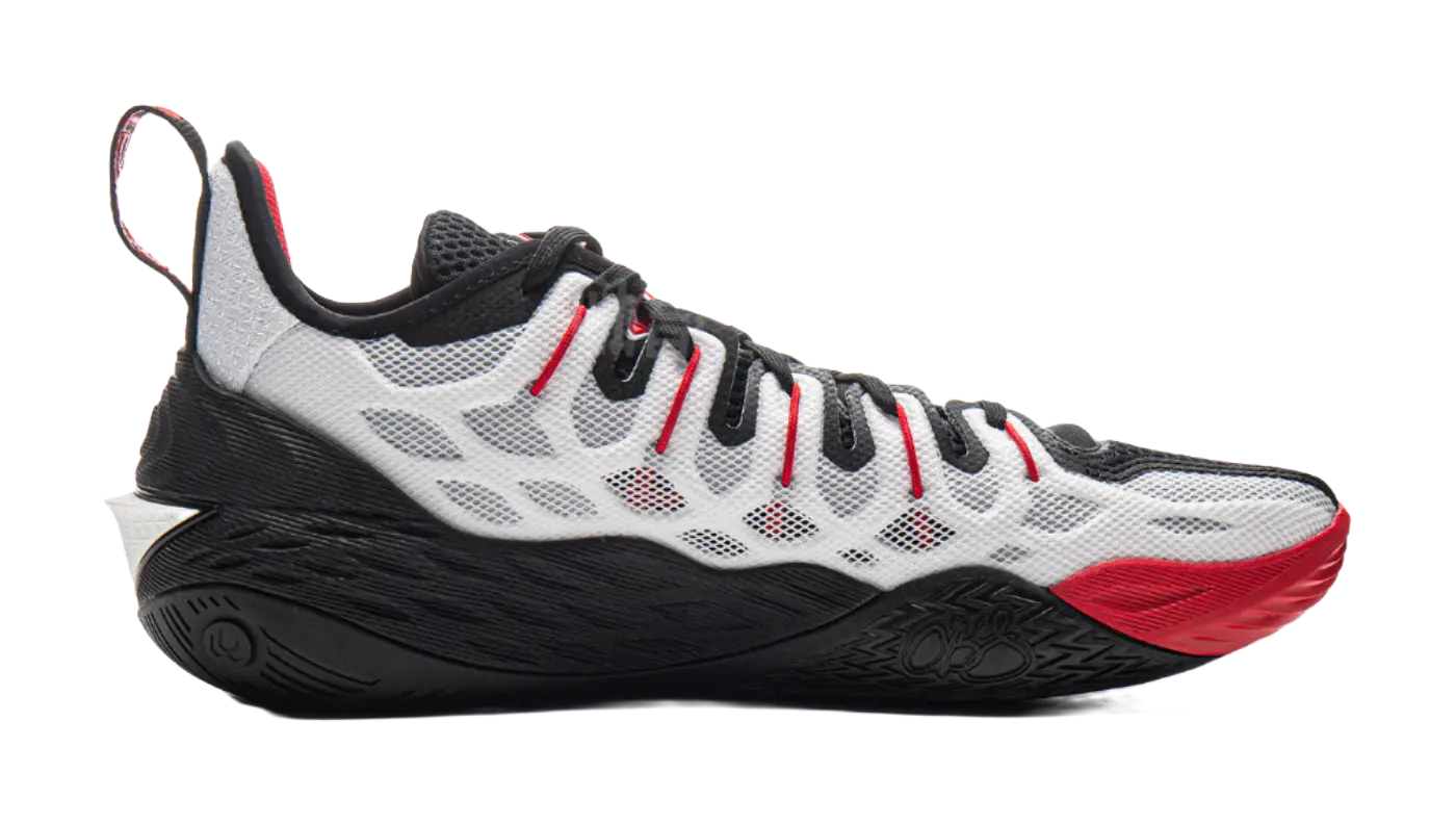 LiNing Buckets Shock Absorbers Slip Resistant Breathable Low Top Basketball Shoes Mens Black White  vjsneaker.com