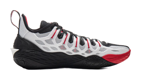 LiNing Buckets Shock Absorbers Slip Resistant Breathable Low Top Basketball Shoes Mens Black White  vjsneaker.com