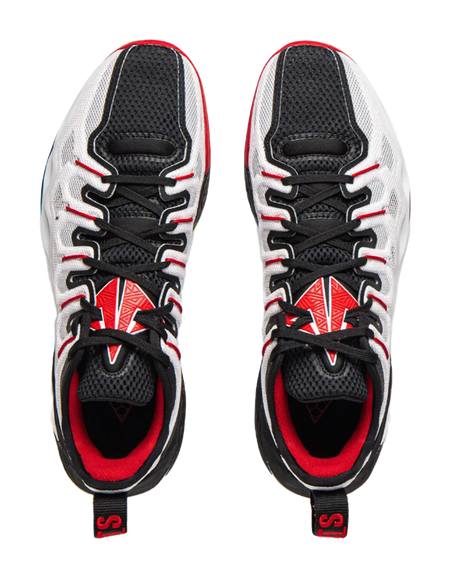 LiNing Buckets Shock Absorbers Slip Resistant Breathable Low Top Basketball Shoes Mens Black White  vjsneaker.com