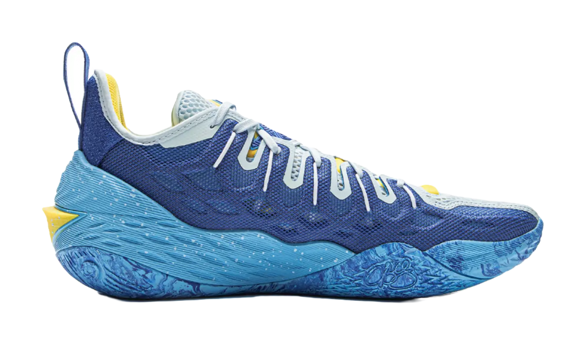 LiNing Buckets Shock Absorbers Slip Resistant Breathable Low Top Basketball Shoes Mens Blue  vjsneaker.com