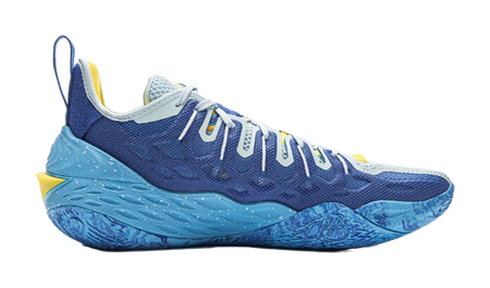 LiNing Buckets Shock Absorbers Slip Resistant Breathable Low Top Basketball Shoes Mens Blue  vjsneaker.com