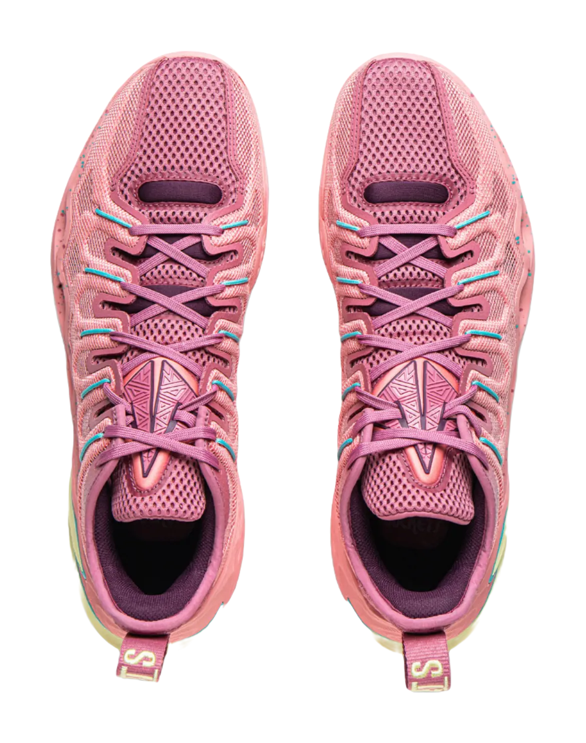 LiNing Buckets Shock Absorbers Slip Resistant Breathable Low Top Basketball Shoes Mens Pink  vjsneaker.com