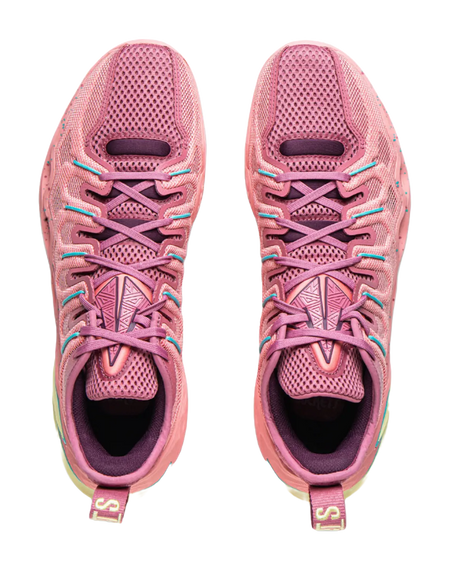 LiNing Buckets Shock Absorbers Slip Resistant Breathable Low Top Basketball Shoes Mens Pink  vjsneaker.com