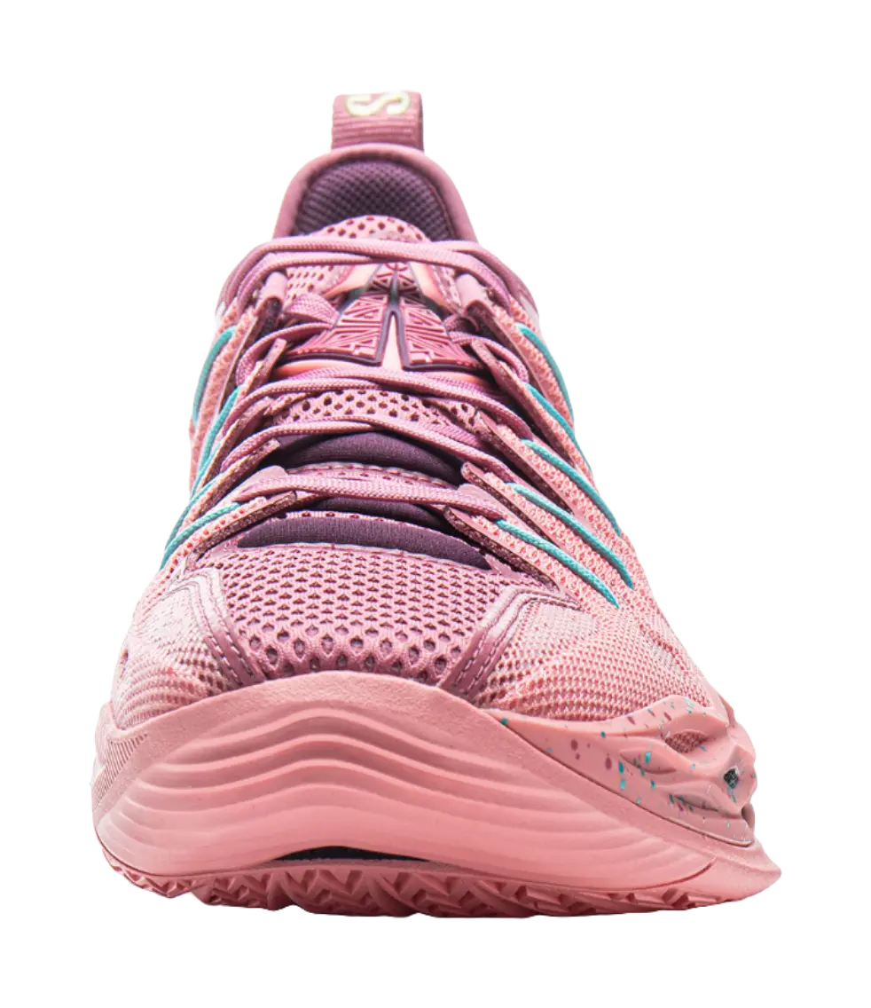 LiNing Buckets Shock Absorbers Slip Resistant Breathable Low Top Basketball Shoes Mens Pink  vjsneaker.com