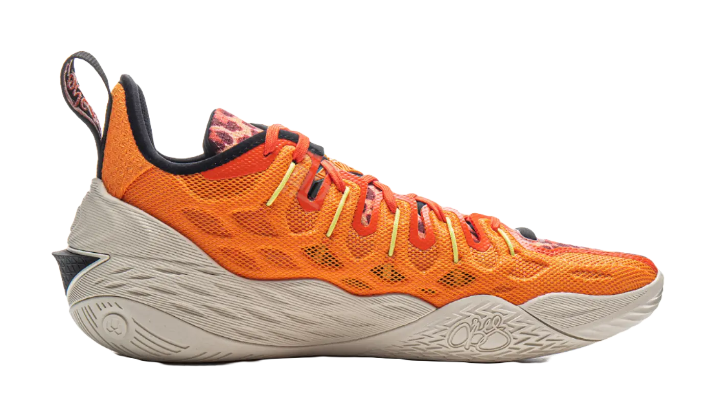 LiNing Buckets Shock Absorbers Slip Resistant Breathable Low Top Basketball Shoes Mens Sun Orange  vjsneaker.com