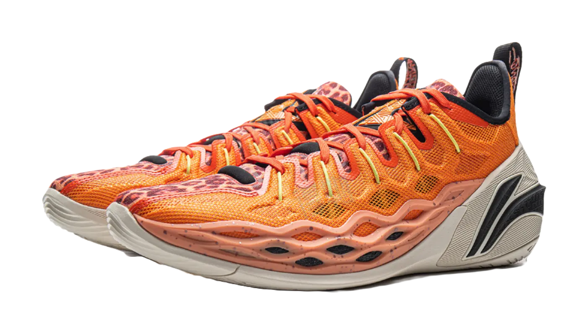 LiNing Buckets Shock Absorbers Slip Resistant Breathable Low Top Basketball Shoes Mens Sun Orange  vjsneaker.com