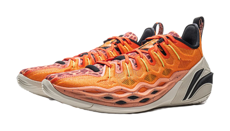 LiNing Buckets Shock Absorbers Slip Resistant Breathable Low Top Basketball Shoes Mens Sun Orange  vjsneaker.com