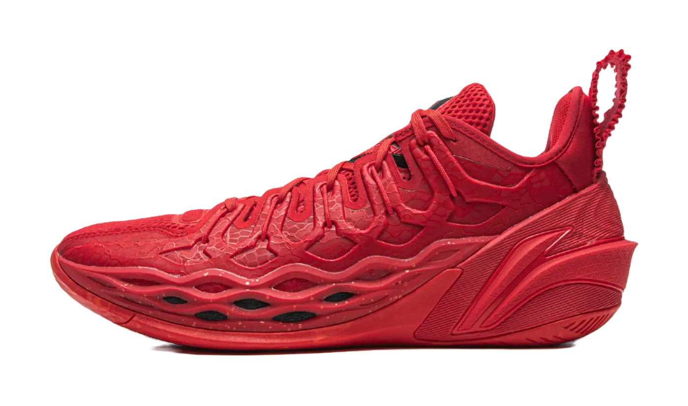 LiNing Buckets Shock Absorbers Slip Resistant Breathable Low top Basketball Shoes Mens Red  vjsneaker.com