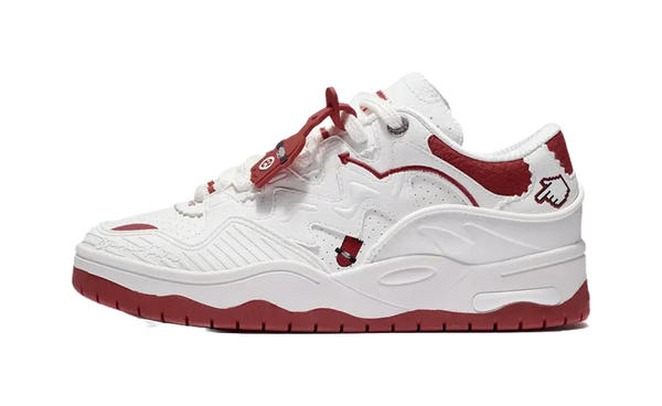 LiNing CF Tracing Theone Shock Absorbers Slip Resistant Abrasion Resistant Low top Casual Shoes Women's White Red 